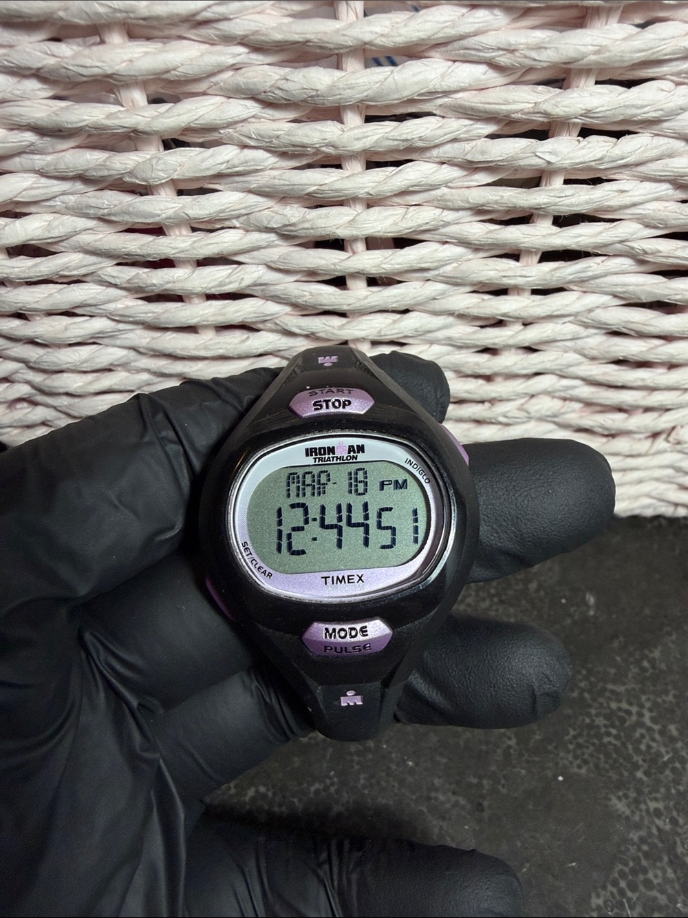 Timex Ironman Digital Watch - Black with Purple Accents
